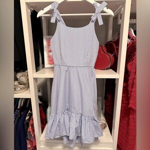 Habitual Blue and White Striped  Ruffled Sundress (Girls size 14/16)
